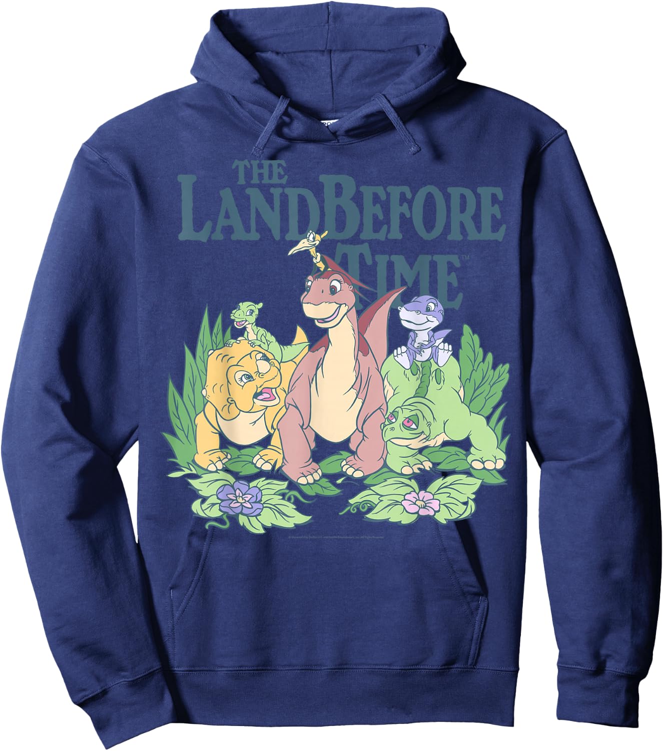Land Before Time Pastel Dinosaur Friends Hoodie - Hoodie | Navy