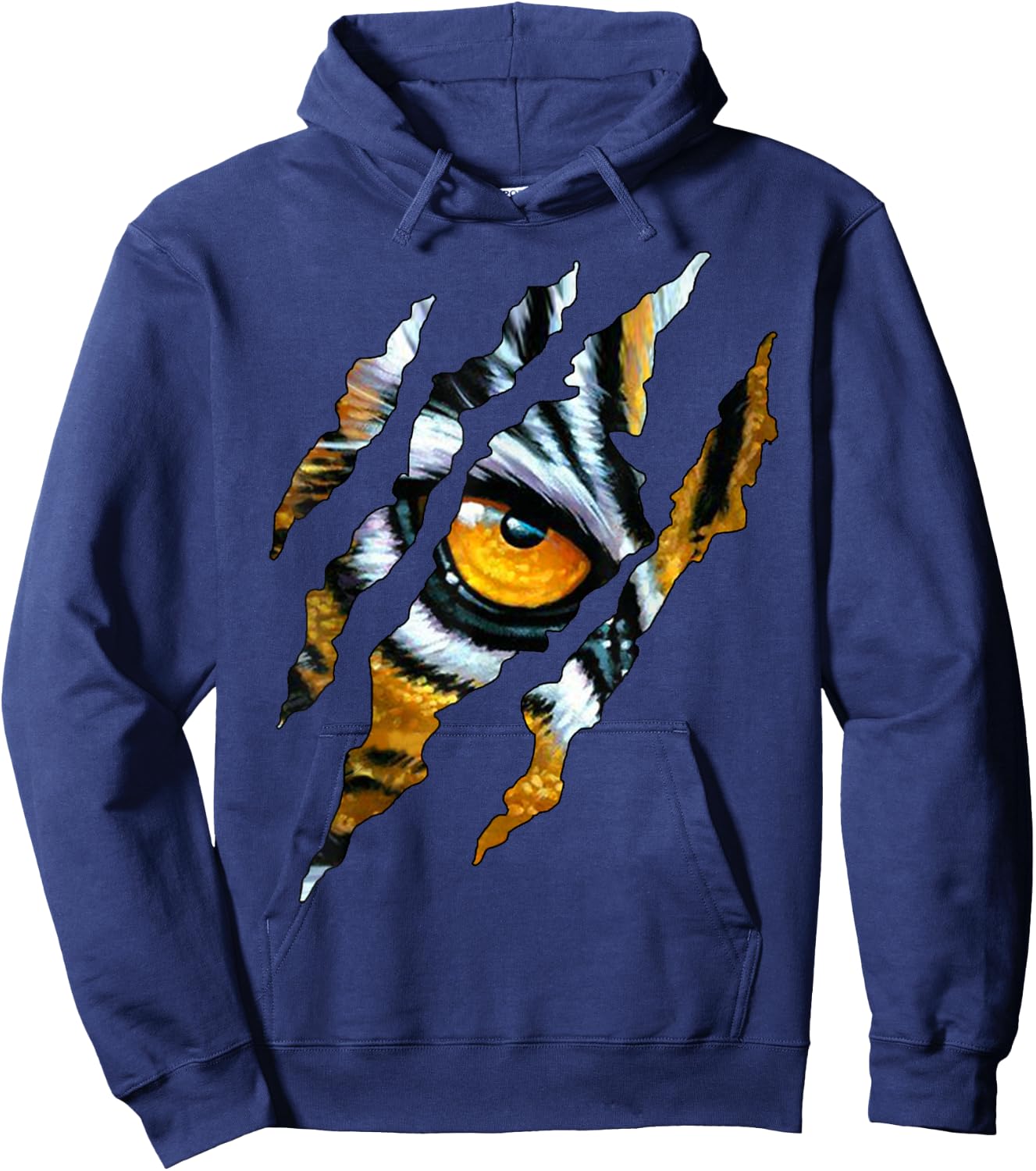 Tiger Cat Eye Claw Silhouette Hoodie - Hoodie | Navy