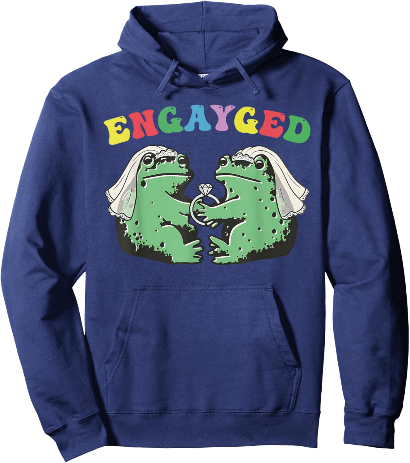 Engayged Funny LGBTQ Engagement Humor Hoodie - Hoodie | Navy