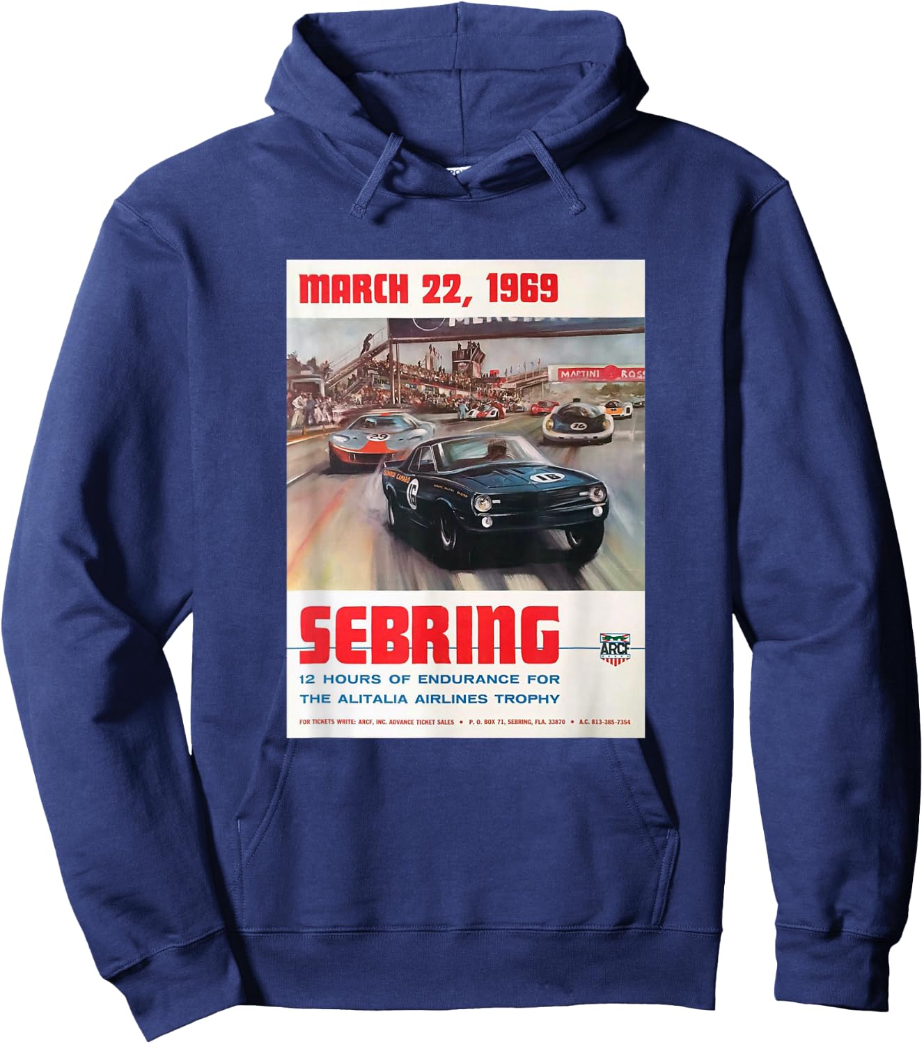 Vintage 1969 Sebring 12 Hours Endurance Race Hoodie - Hoodie | Navy