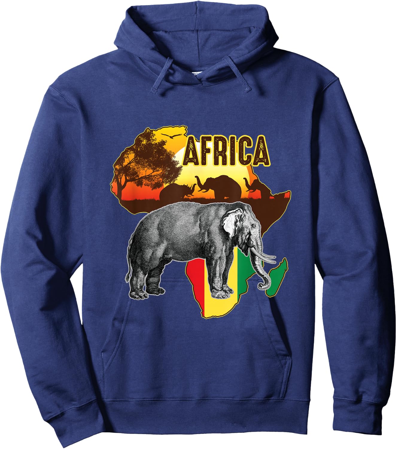 African Flag Africa Roots Black History Hoodie - Hoodie | Navy