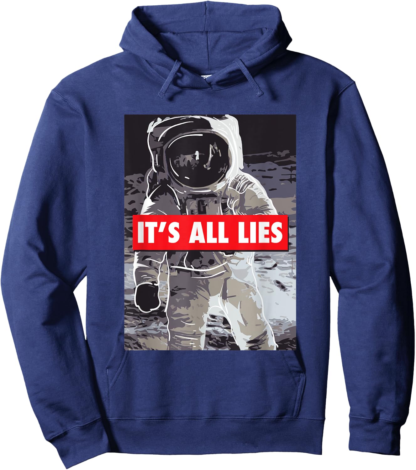 Fake Moon Landing Gift A Conspiracy Theorist Hoodie - Hoodie | Navy
