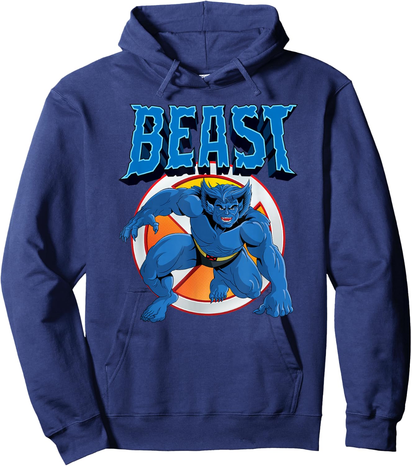 Marvel X-Men Beast Retro 90s Hoodie - Hoodie | Navy