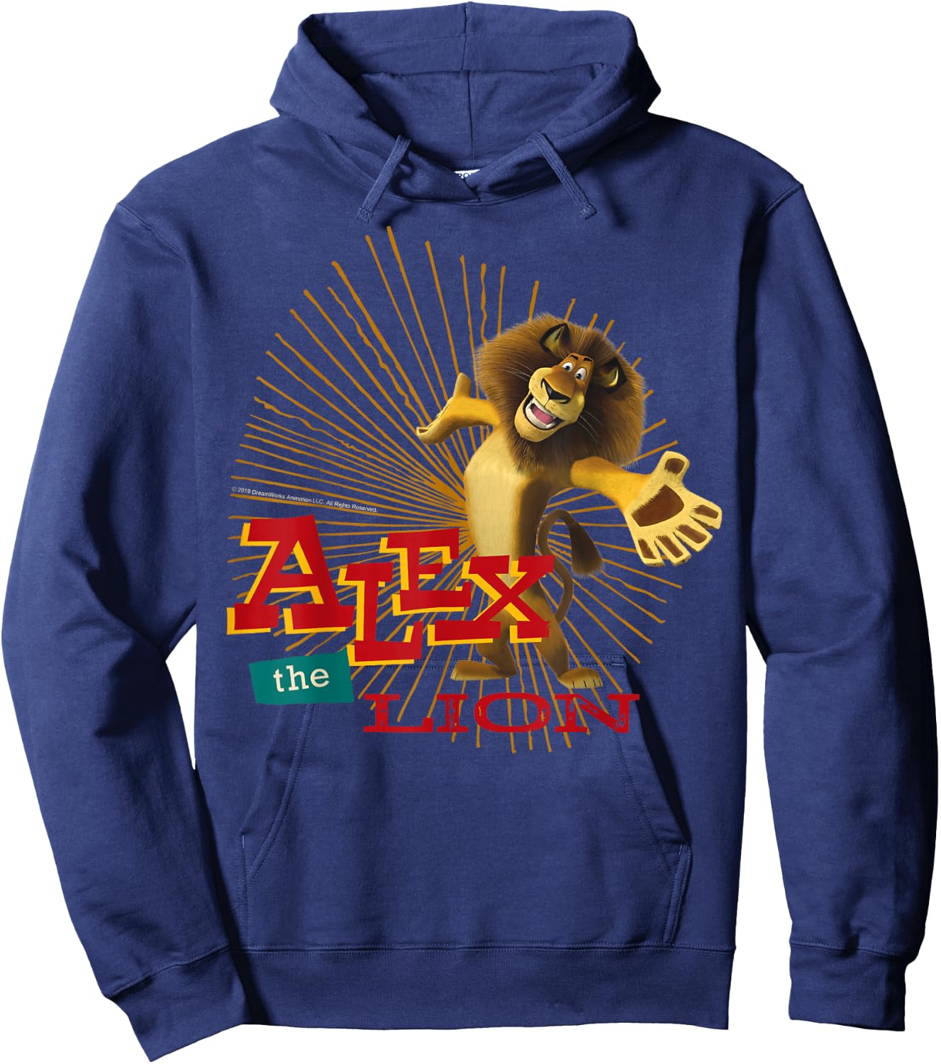 Madagascar Alex The Lion Text Poster Hoodie - Hoodie | Navy