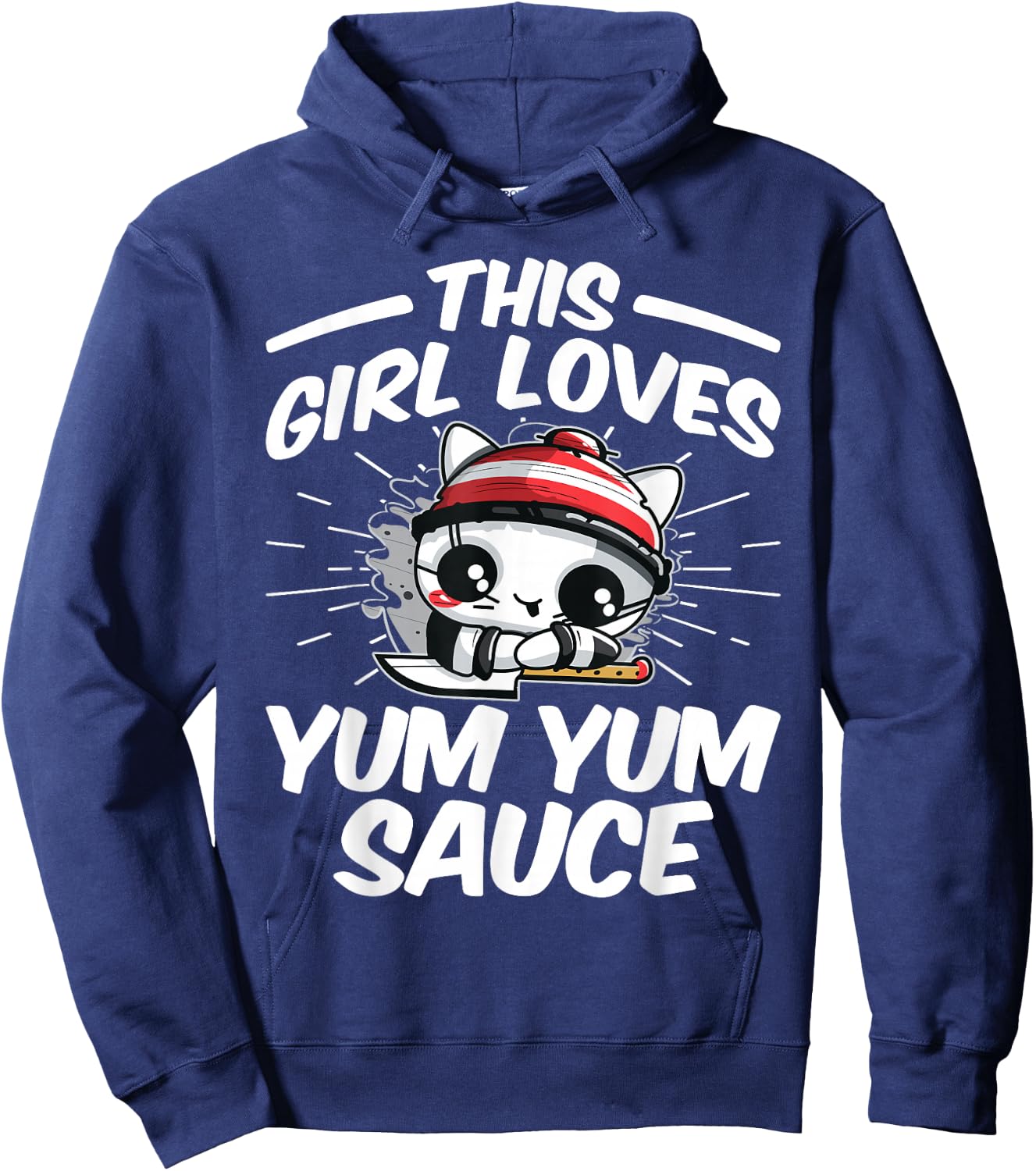 This Girl Loves Yum Yum Sauce Hoodie - Hoodie | Navy
