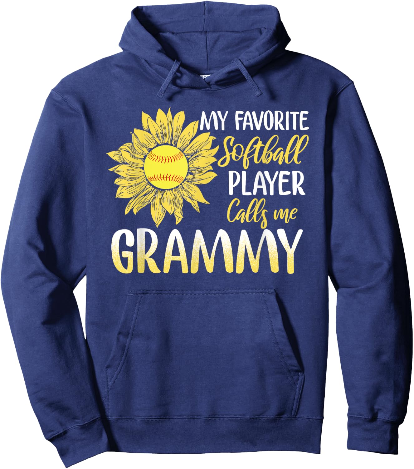 My Favorite Softball Player Calls Me Grammy Hoodie - Hoodie | Navy