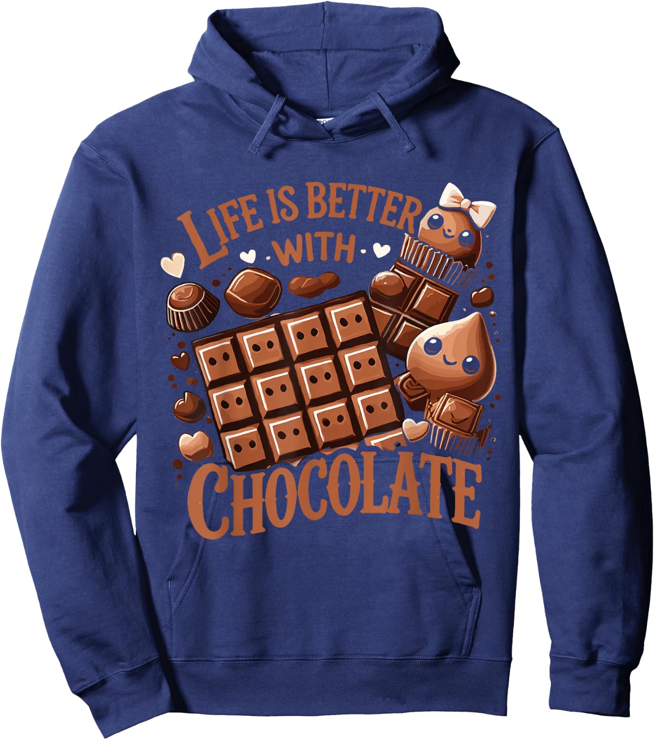 Life Is Better With Chocolate Hoodie - Hoodie | Navy