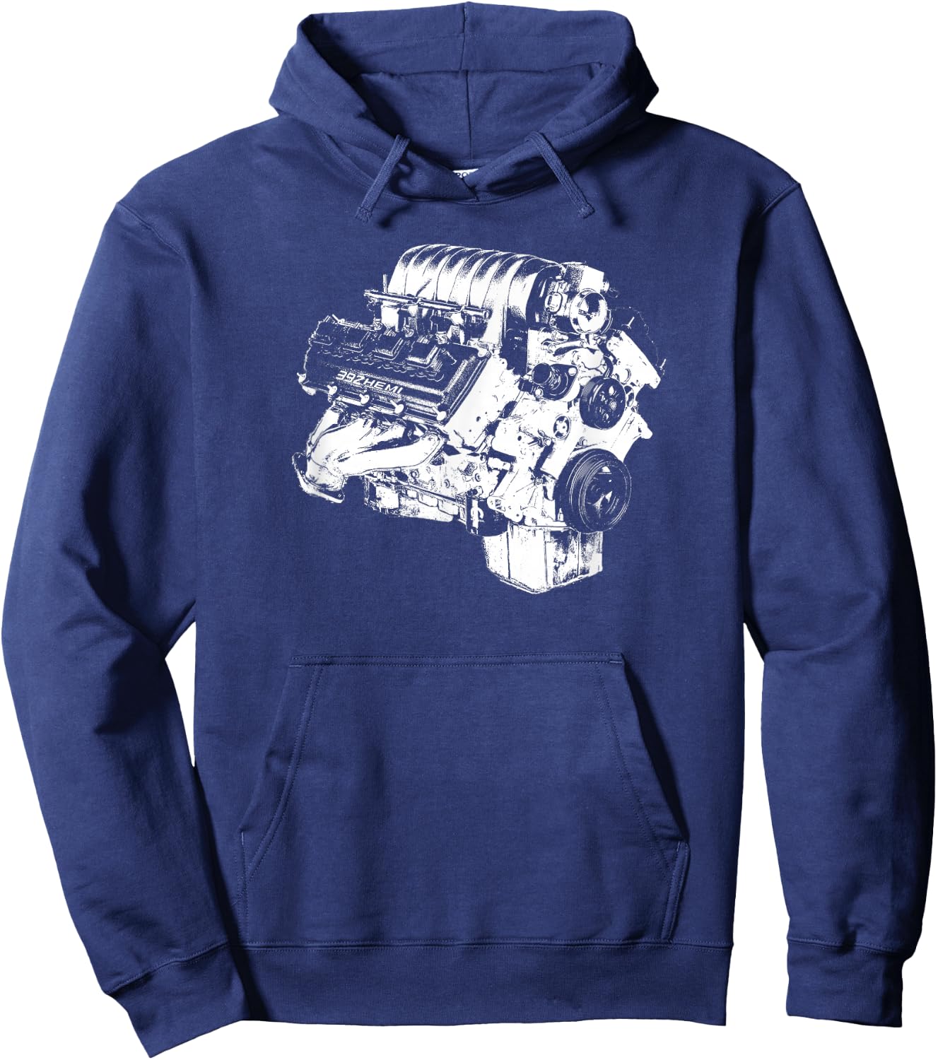 392 Hemi Head V8 Engine Silhouette Hoodie - Hoodie | Navy
