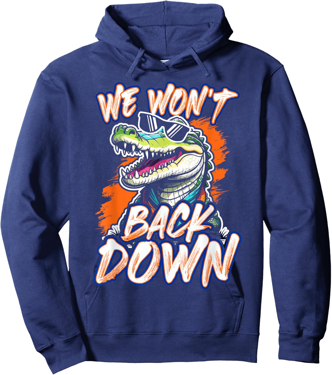 We Won't Back Down Vintage Swamp Gator Hoodie - Hoodie | Navy