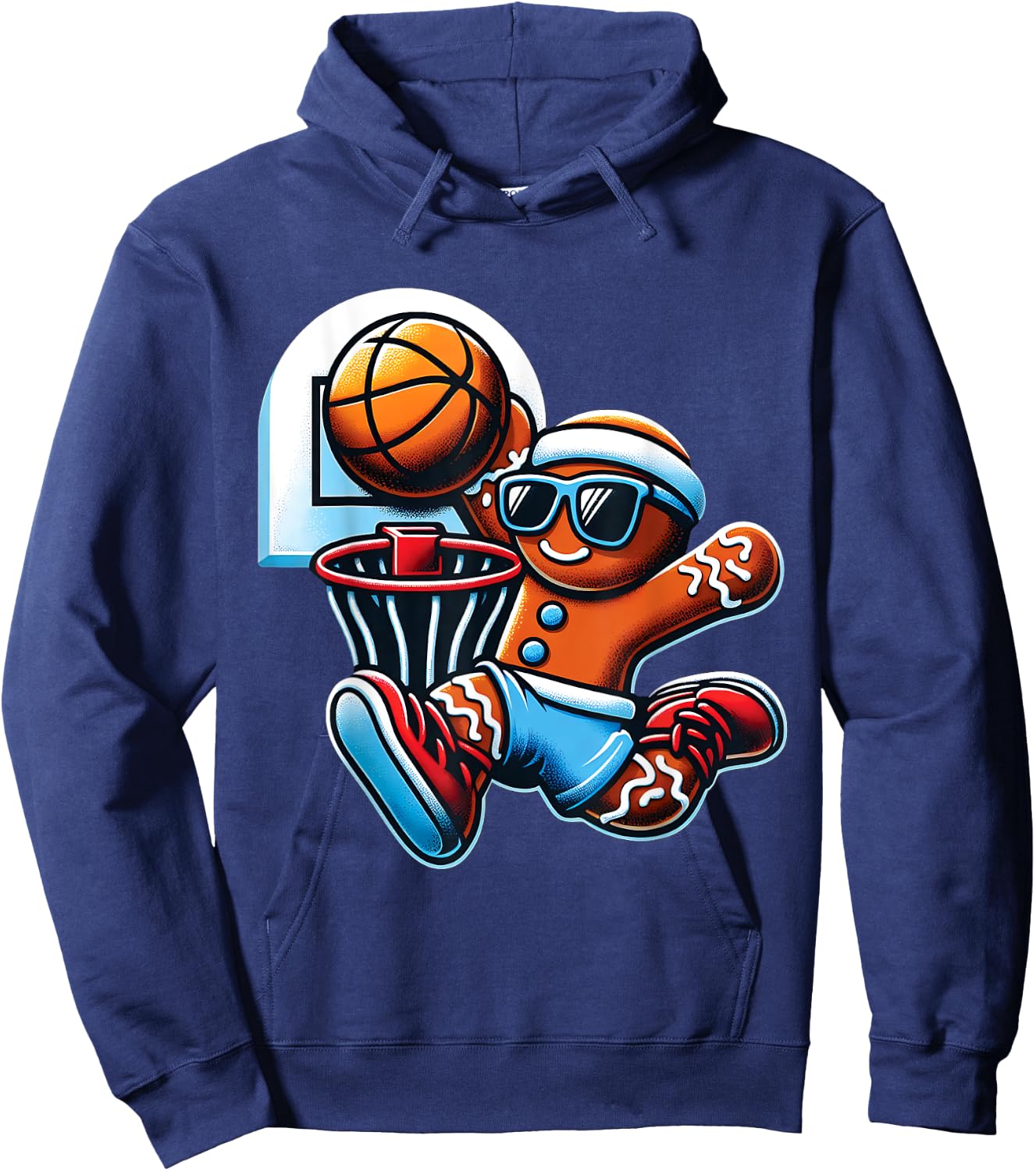 Christmas Gingerbread Basketball Christmas Boys Hoodie - Hoodie | Navy
