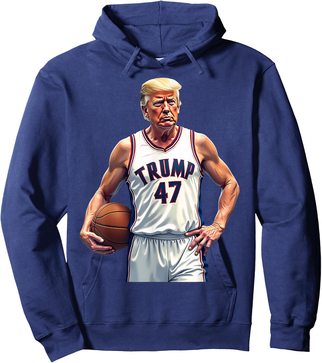 Funny Trump 47 Basketball Player Team Trump Hoodie - Hoodie | Navy