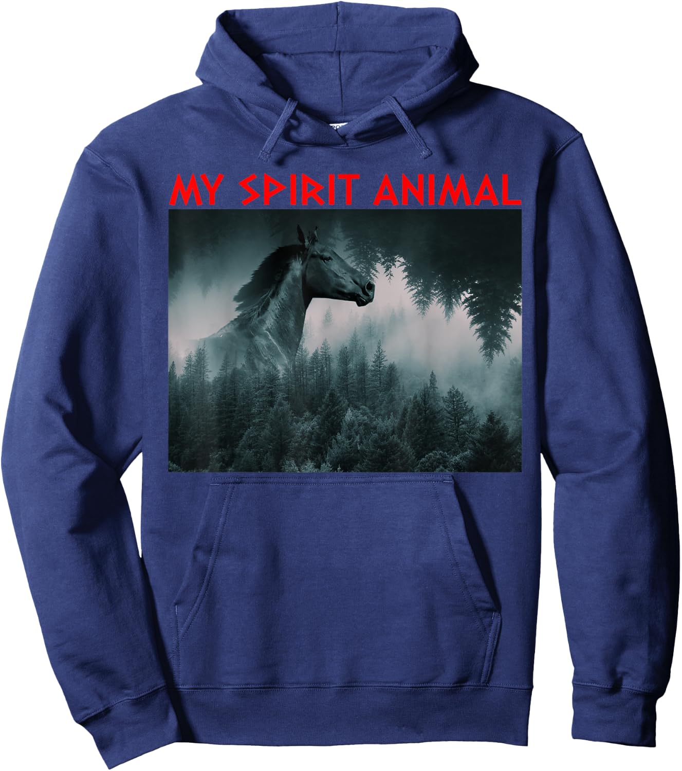 Artistic Design My Spirit Animal Horse Hoodie - Hoodie | Navy