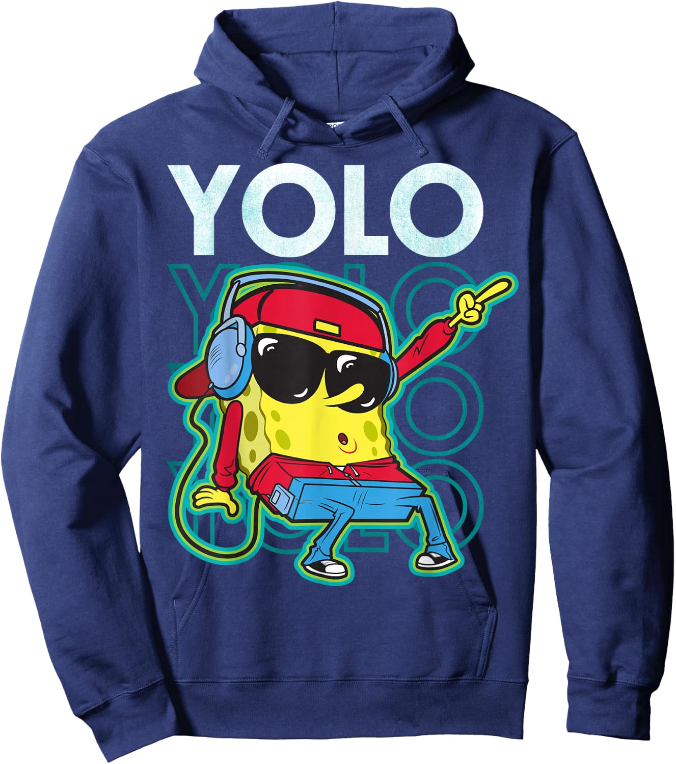 Spongebob SquarePants Yolo Cool Guy Hoodie - Hoodie | Navy