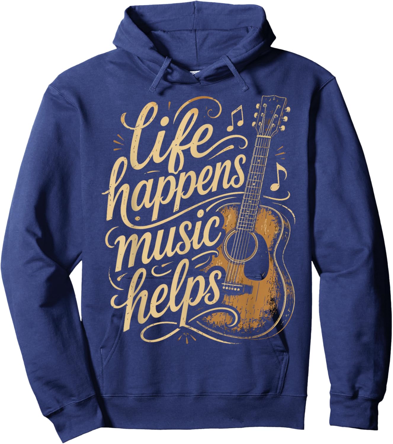 Life Happens Music Helps Hoodie - Hoodie | Navy