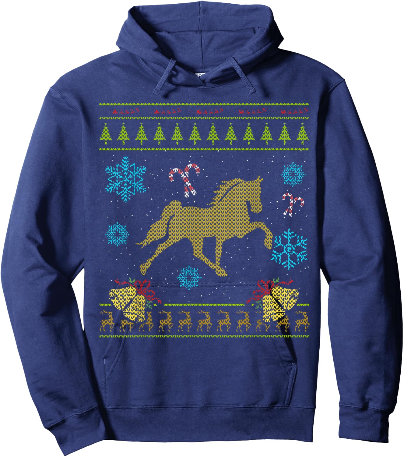 Tennessee Walking Horse Christmas Ugly Shirt Hoodie - Hoodie | Navy