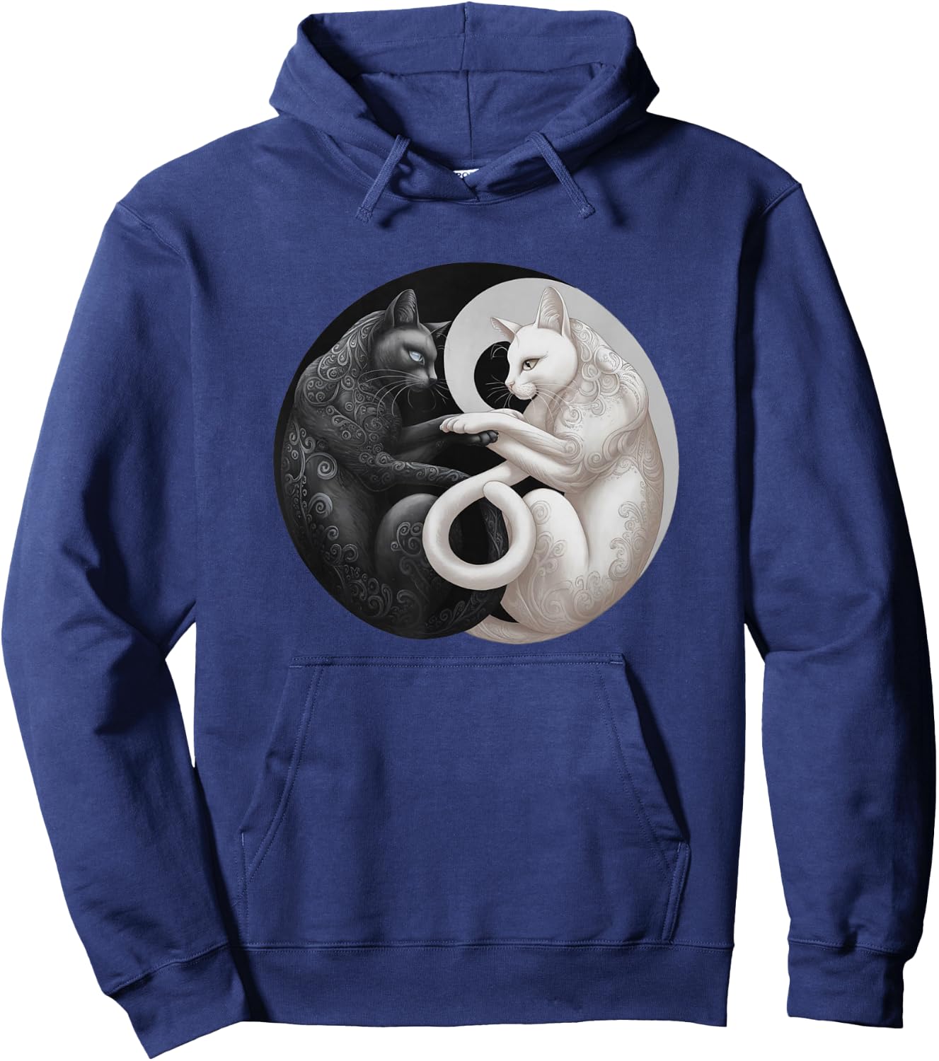Cute Adorable Cats Yin Yang Hoodie - Hoodie | Navy