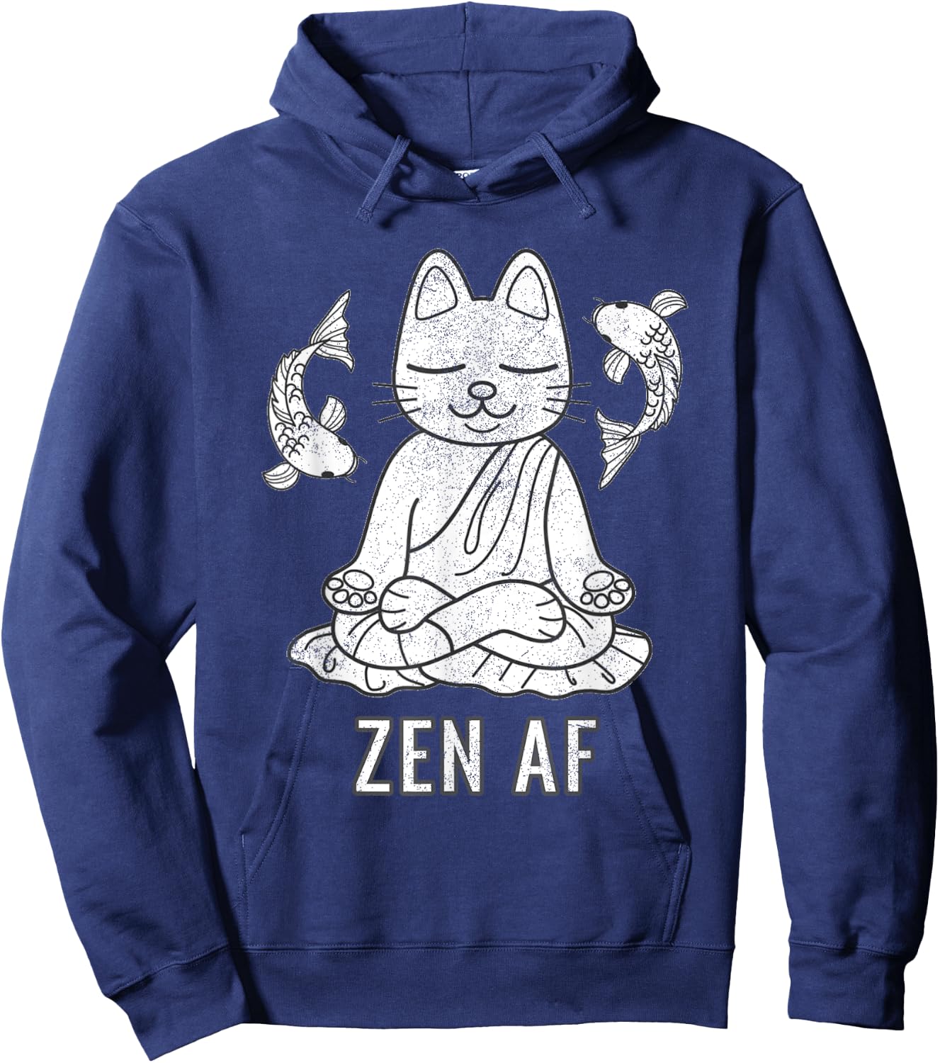 Zen AF Funny Meditating Cat Spiritual Yoga Gift Hoodie - Hoodie | Navy