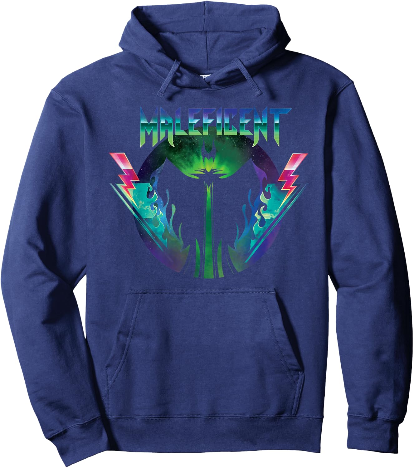 Disney Villains Maleficent 90s Rock Band Neon Hoodie - Hoodie | Navy