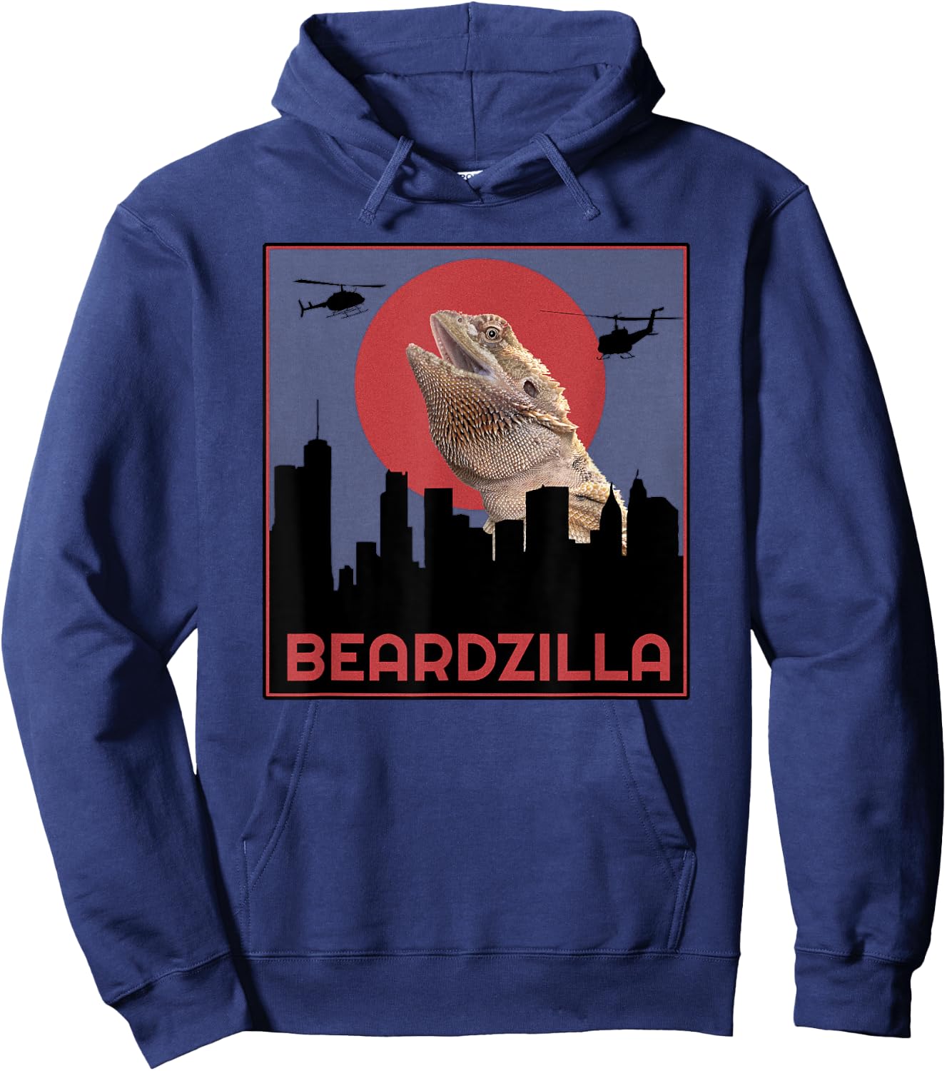 Beardzilla Bearded Dragon Funny Hoodie - Hoodie | Navy