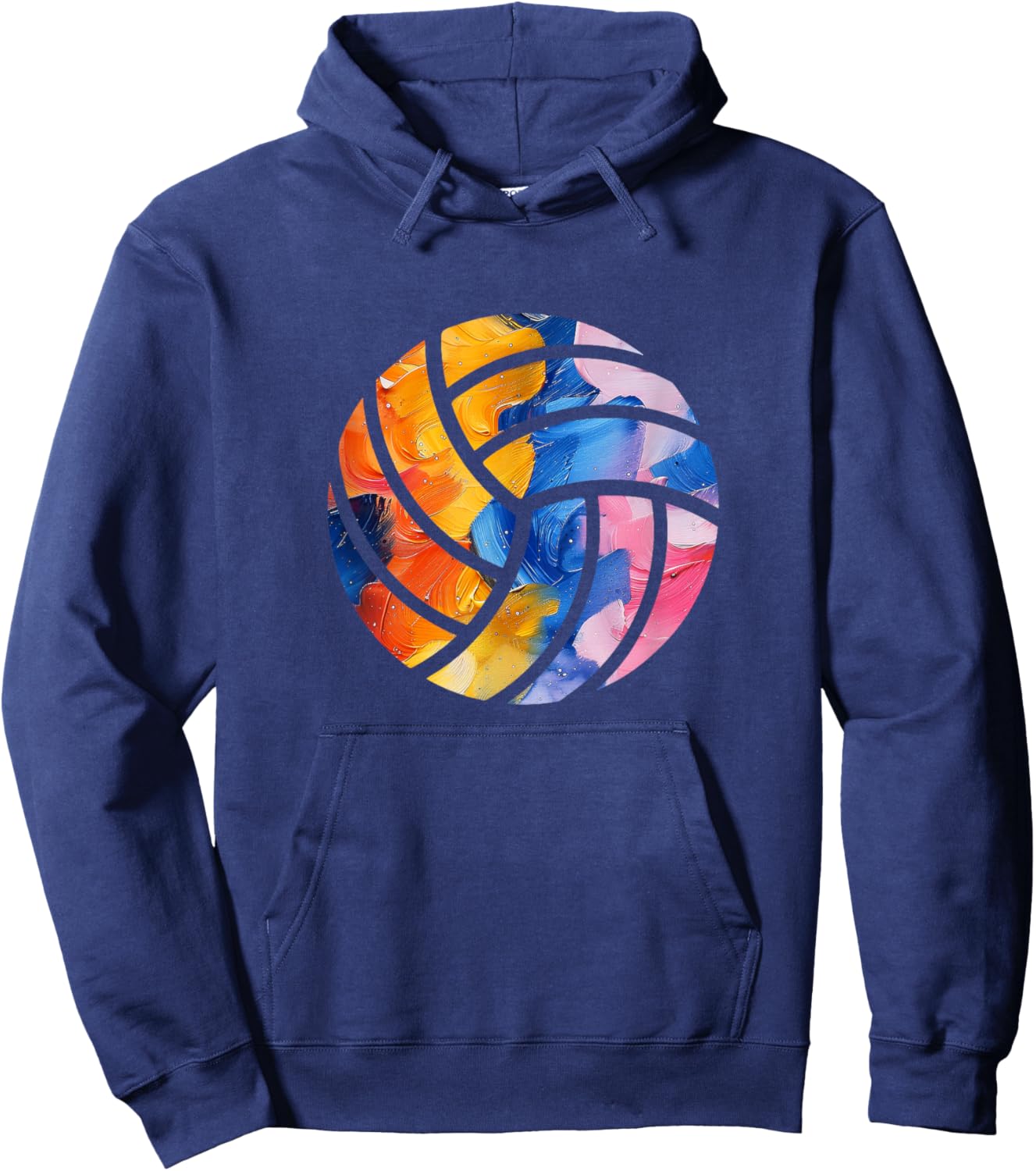 Volleyball Silhouette Artistic Watercolor Hoodie - Hoodie | Navy