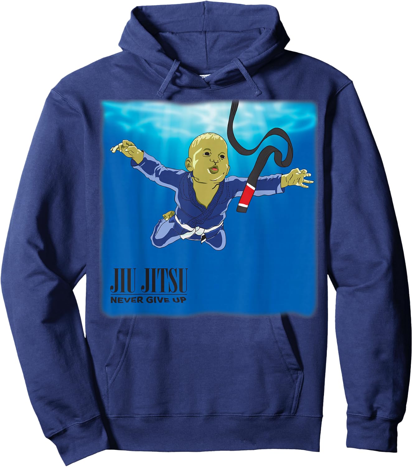 BJJ - Never give up, You'll get BJJ Black Belt Hoodie - Hoodie | Navy