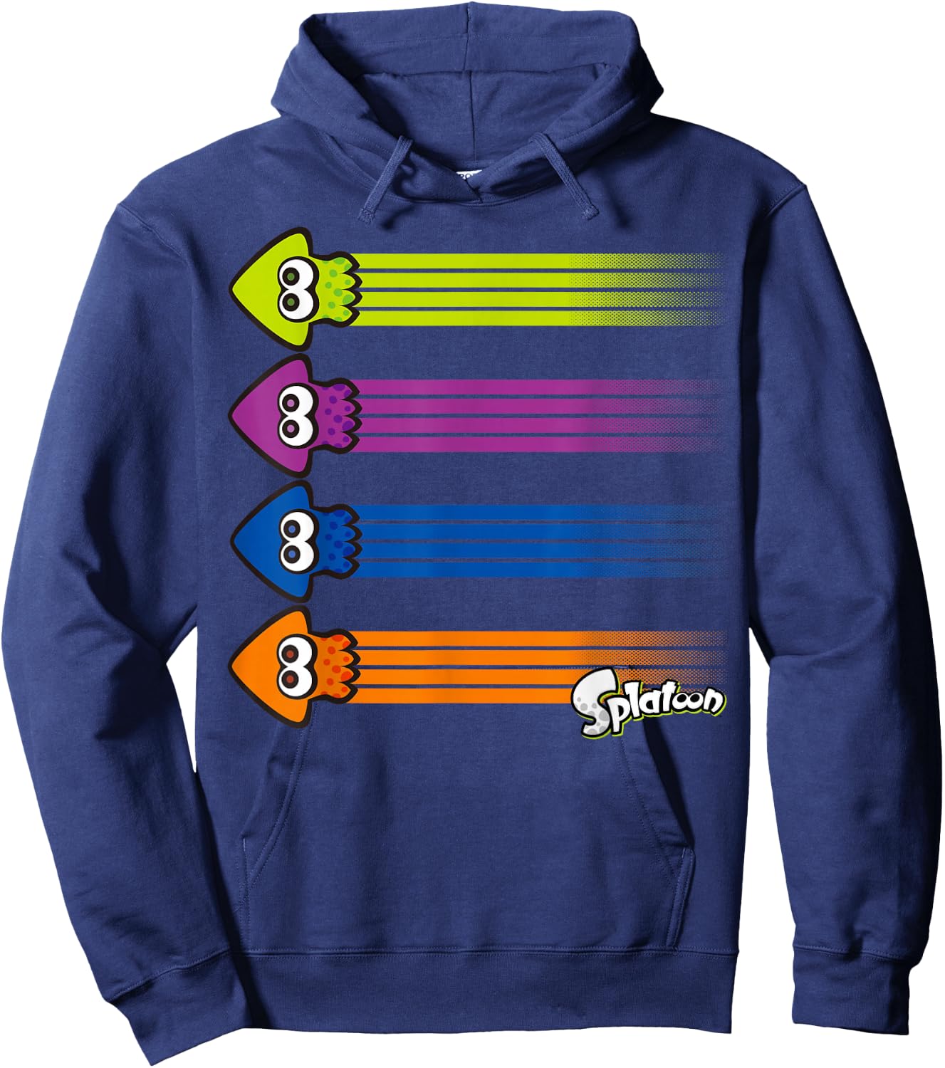 Splatoon Inkling Teams Squid Color Streaks Hoodie - Hoodie | Navy