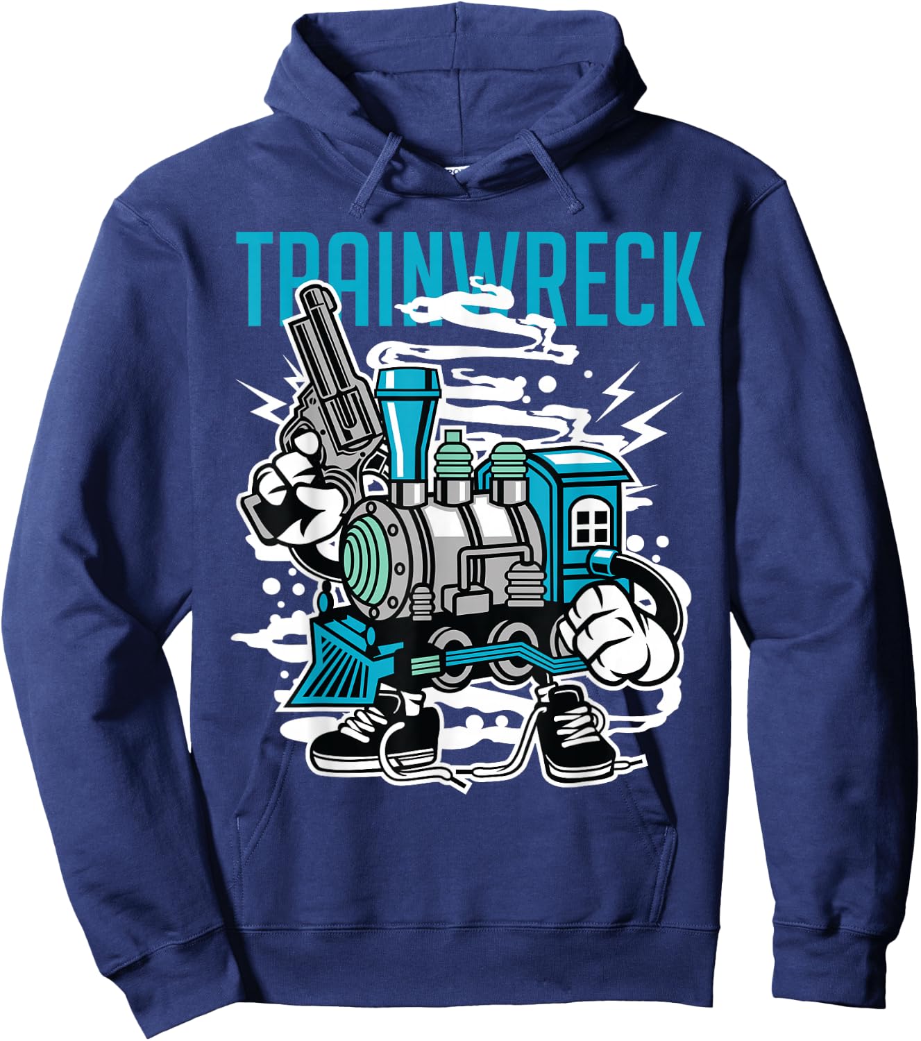 Weed Strain Cartoon Characters, Trainwreck Hoodie - Hoodie | Navy