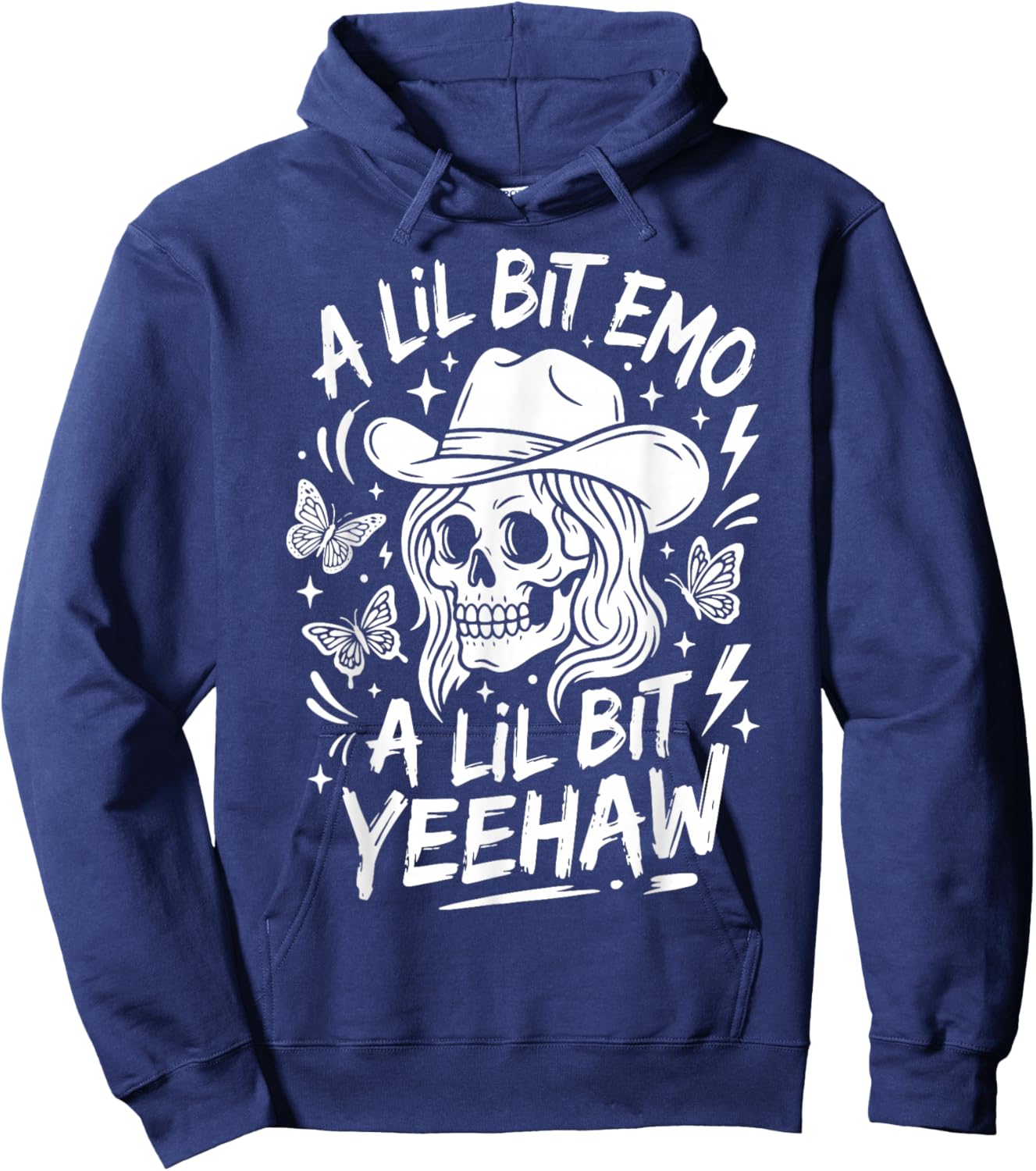 A Lil Bit Emo A Lil Bit Yeehaw Hoodie - Hoodie | Navy