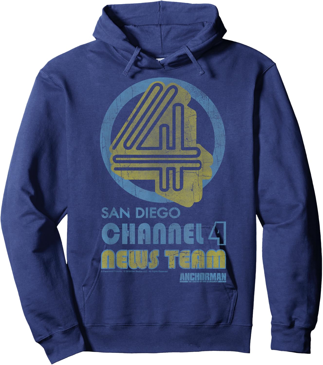 Anchorman San Diego Channel 4 News Team Logo Hoodie - Hoodie | Navy