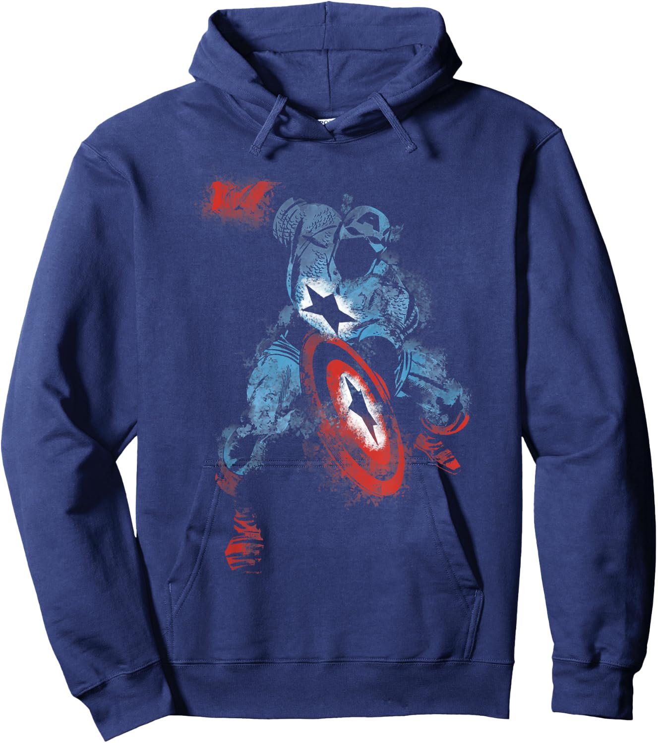 Marvel Captain America Watercolor Paint Graphic Hoodie - Hoodie | Navy