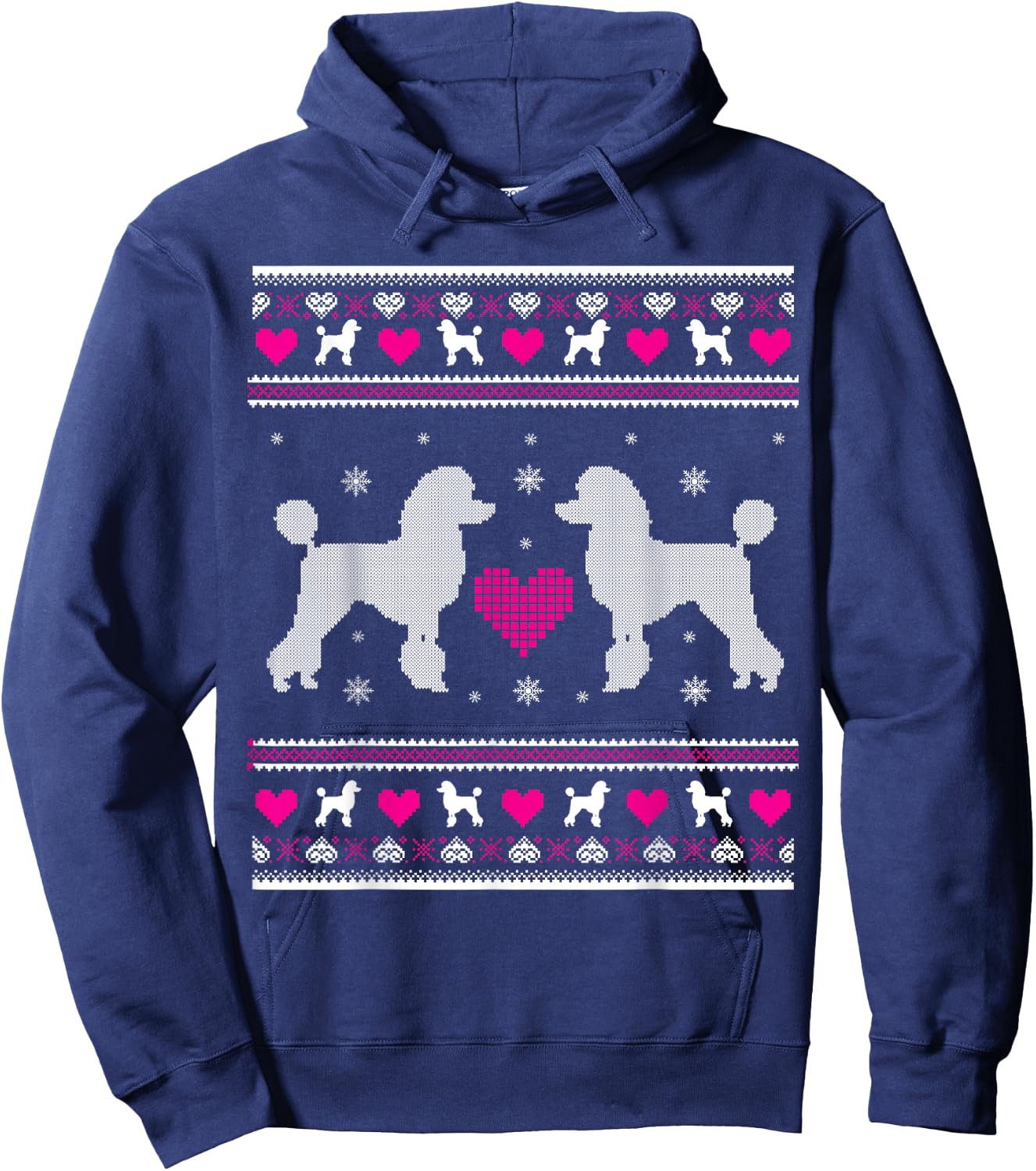 Poodle Ugly Christmas Shirt Gift T Shirt Hoodie - Hoodie | Navy