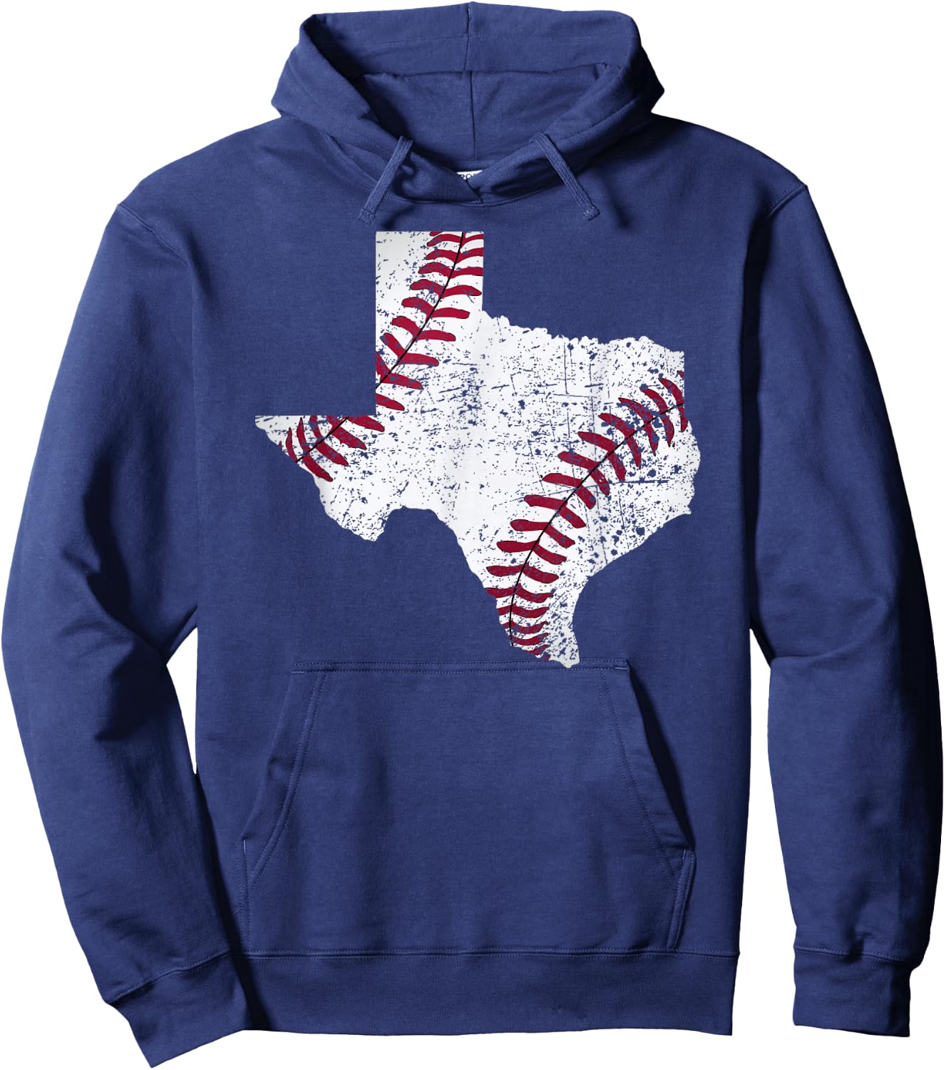 Texas Baseball State Distressed Graphic Hoodie - Hoodie | Navy