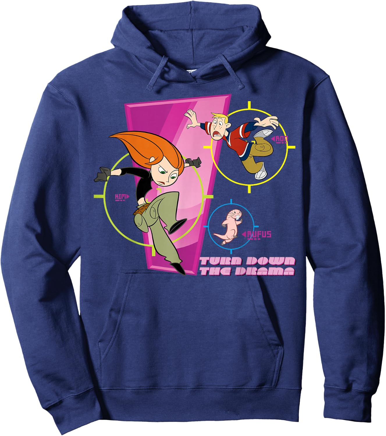 Kim Possible - Ron Rufus KP Turn Down The Drama Hoodie - Hoodie | Navy