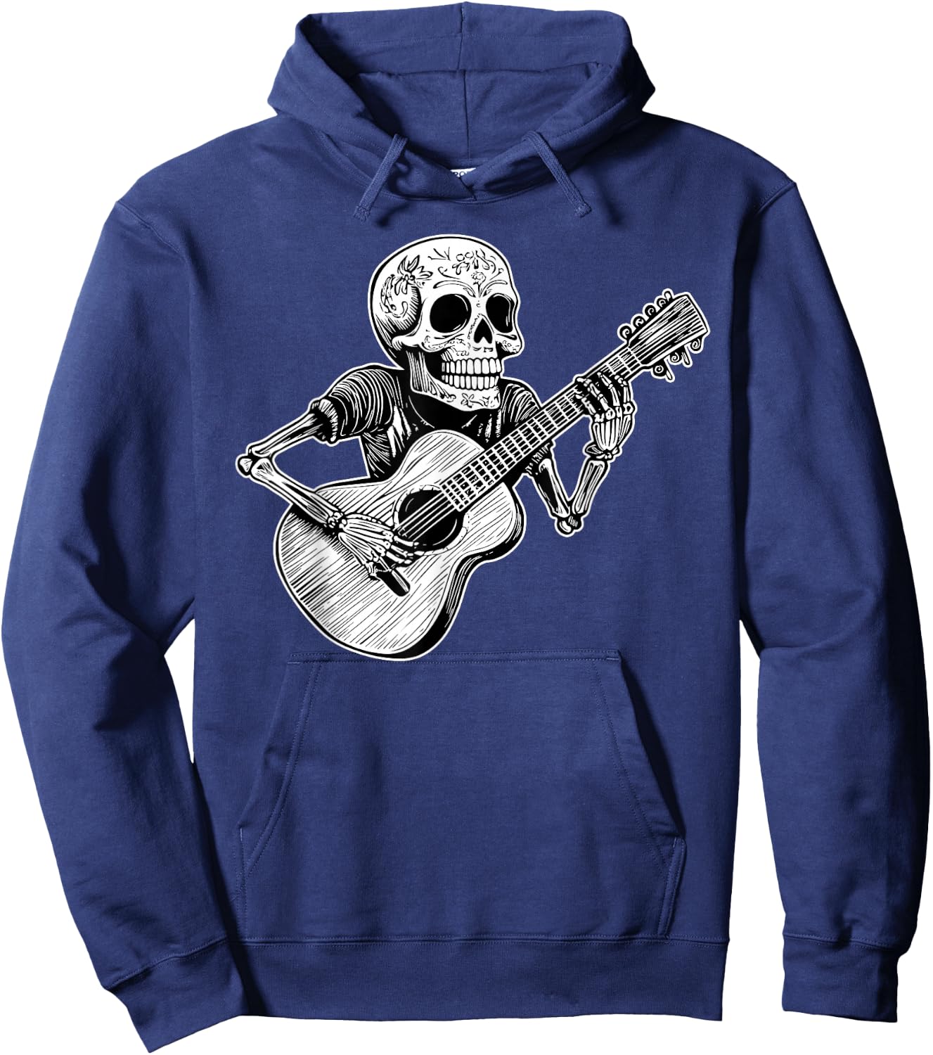 Calaca Guitarist Day of the Dead Design Hoodie - Hoodie | Navy