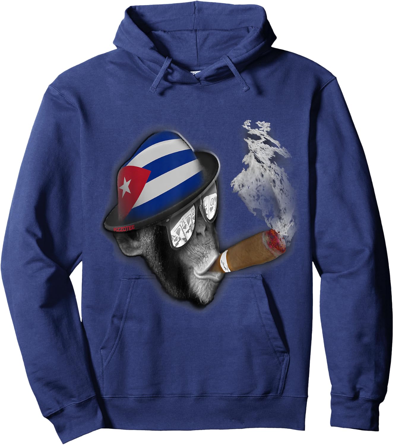 Cigar monkey Cuban bandana flag hat Hoodie - Hoodie | Navy