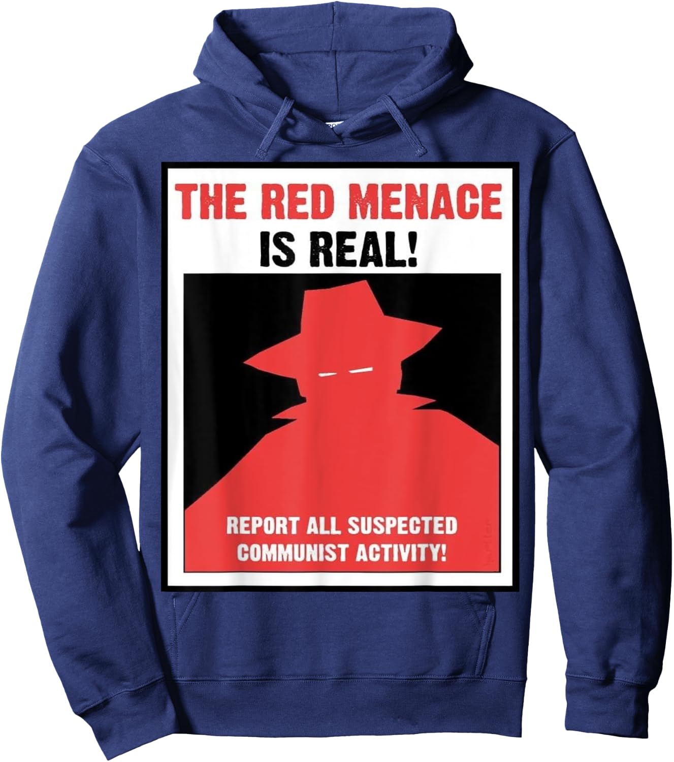 The Red Menace Anti Communist Poster Hoodie - Hoodie | Navy