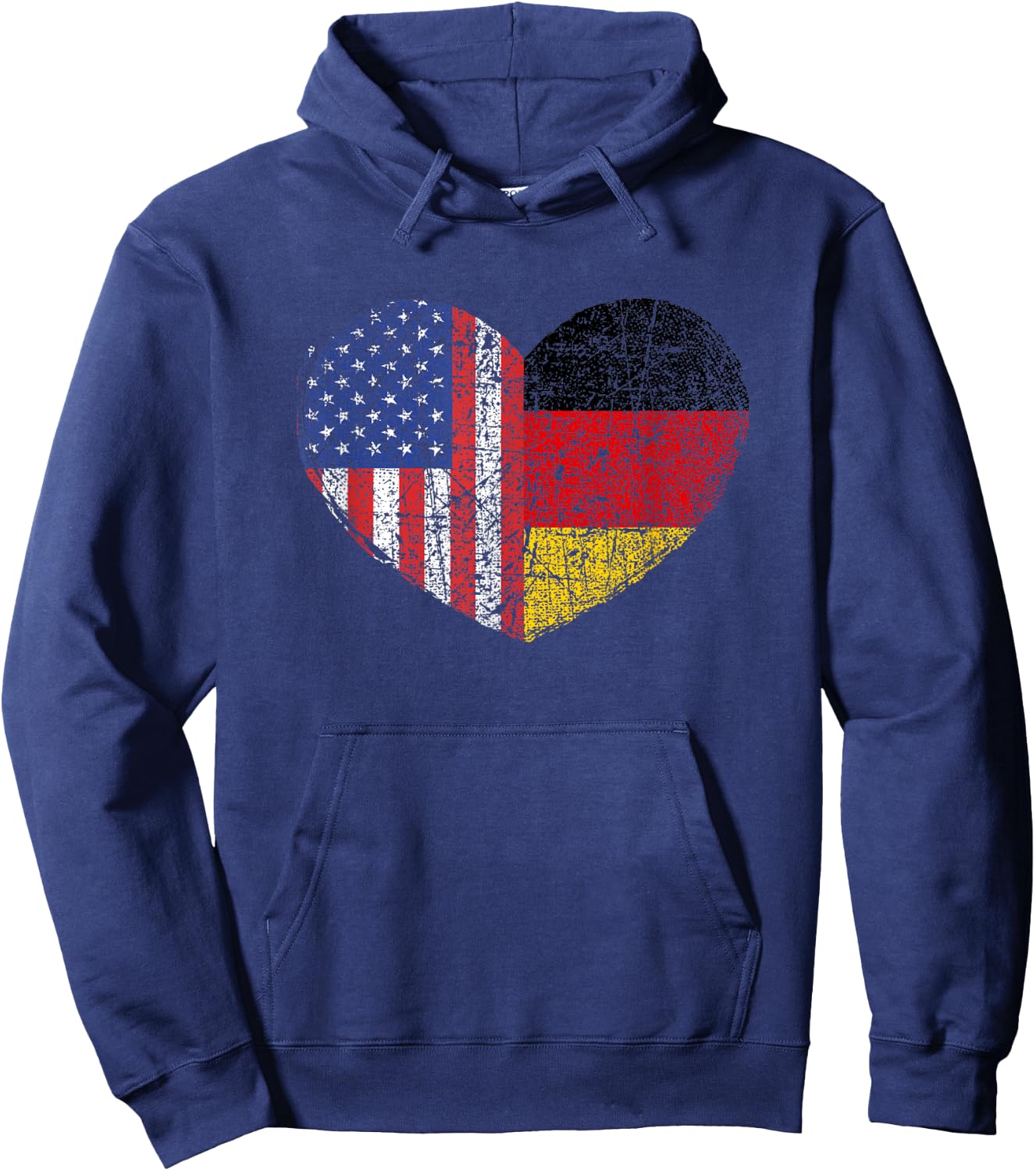 USA Germany Heart - Dual Citizenship Small Hoodie - Hoodie | Navy