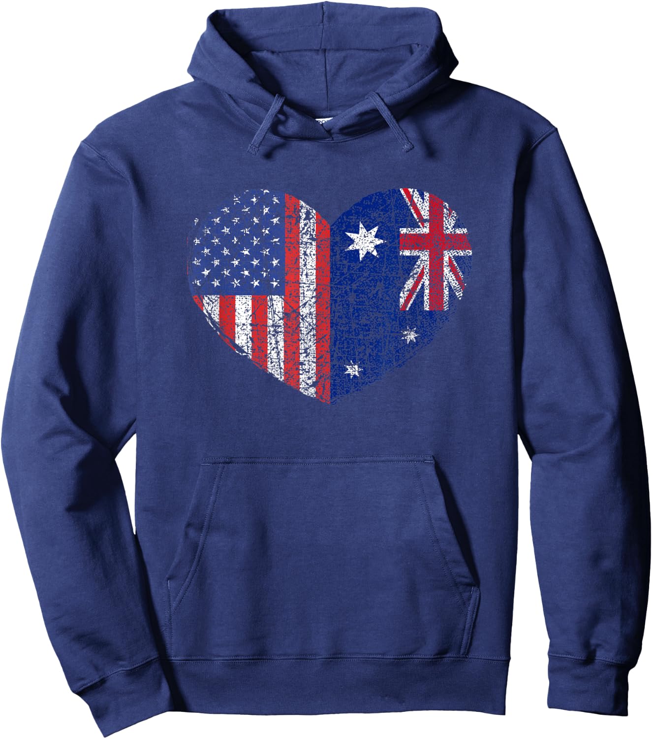 USA Australia Heart - Dual Citizenship Hoodie - Hoodie | Navy