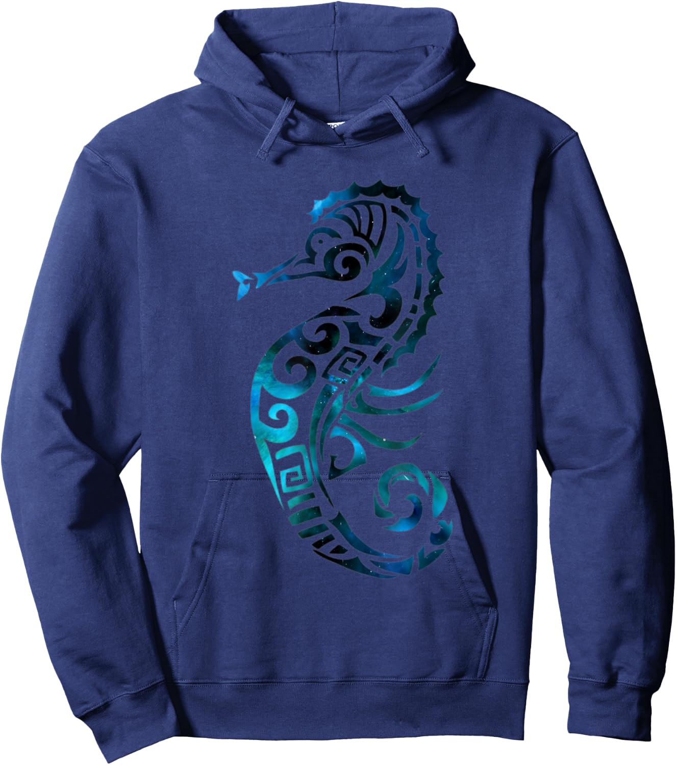 Turquoise seahorse ocean design Hoodie - Hoodie | Navy