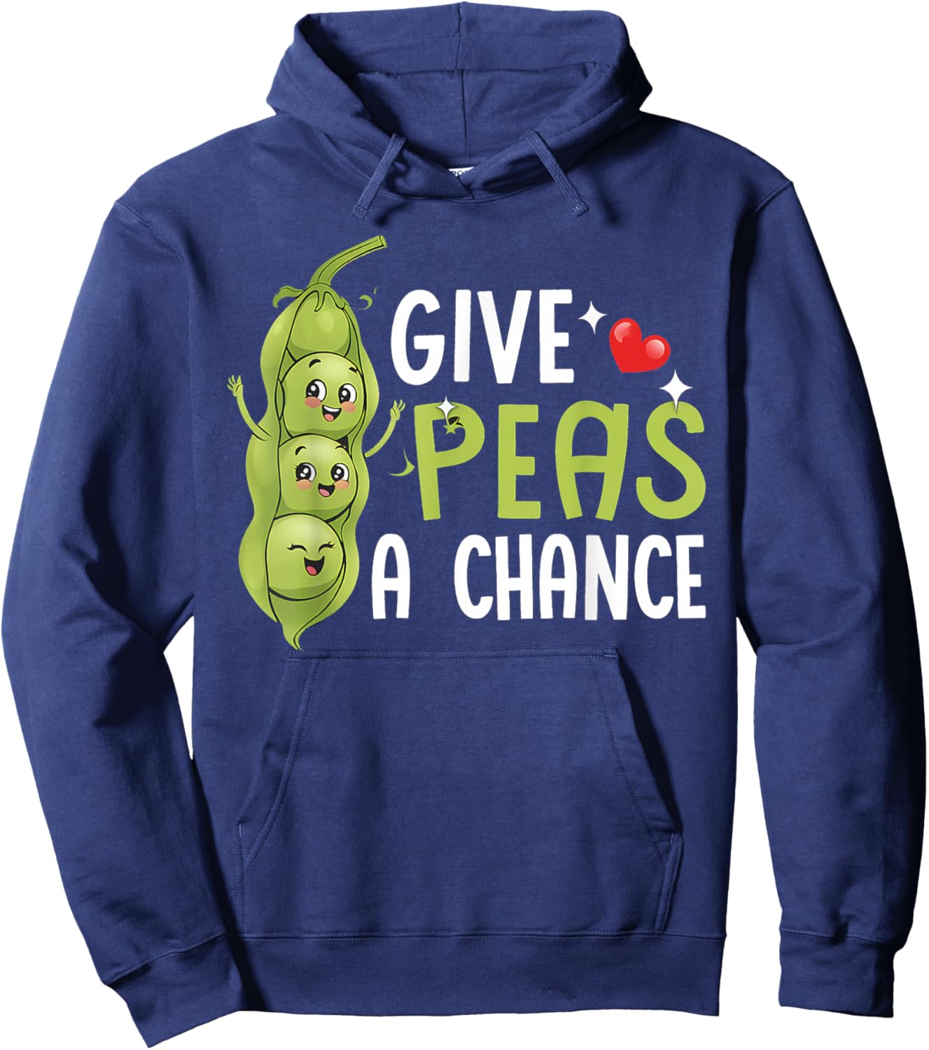 Vegan Vegetable Give Peas A Chance Earth Day Hoodie - Hoodie | Navy