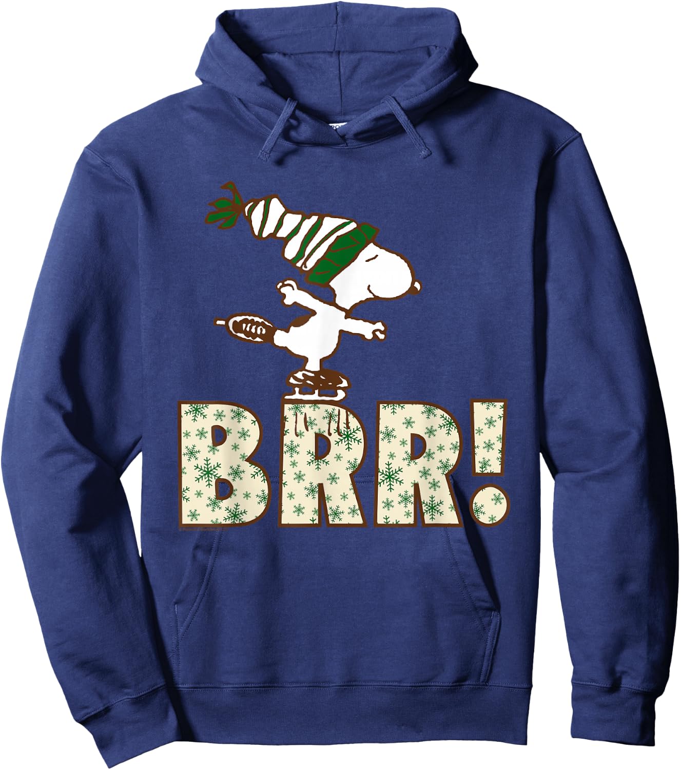 Peanuts Christmas Snoopy Ice Skating Brr Hoodie - Hoodie | Navy