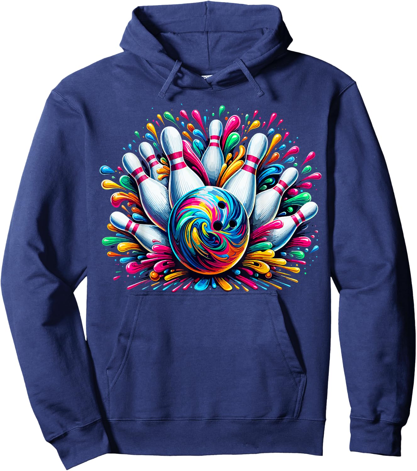 Bowling Cute Colorsplash Ball Hoodie - Hoodie | Navy