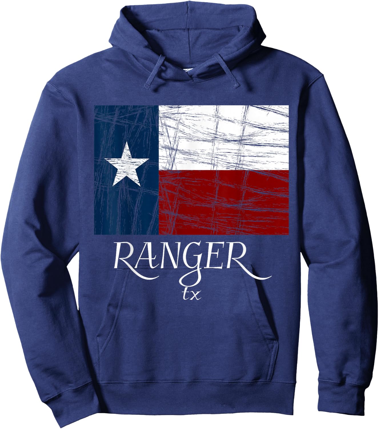 Ranger TX - | City State - Texas Flag Hoodie - Hoodie | Navy