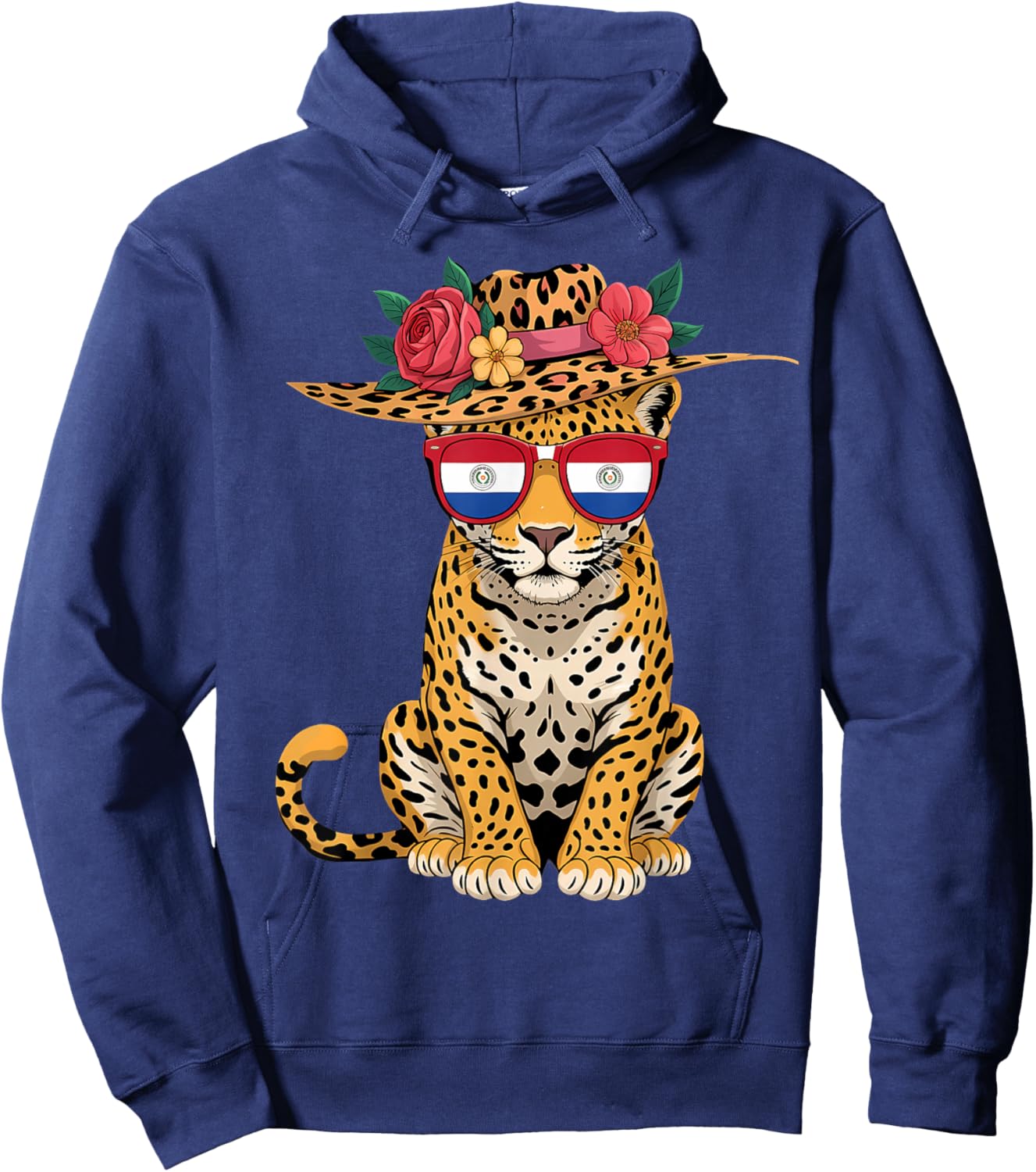 Paraguay Roots Leopard Paraguayan Flag Hoodie - Hoodie | Navy