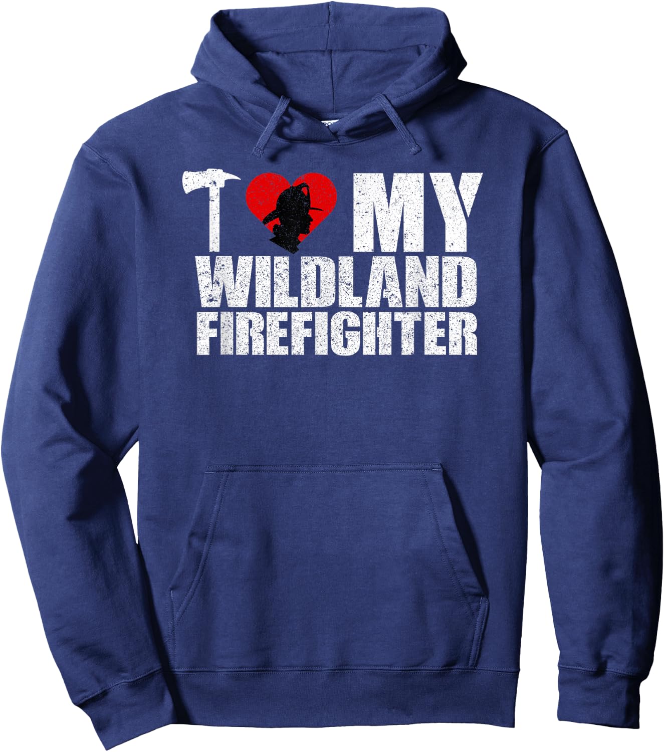 Love My Wildland Fireman Retro Hoodie - Hoodie | Navy