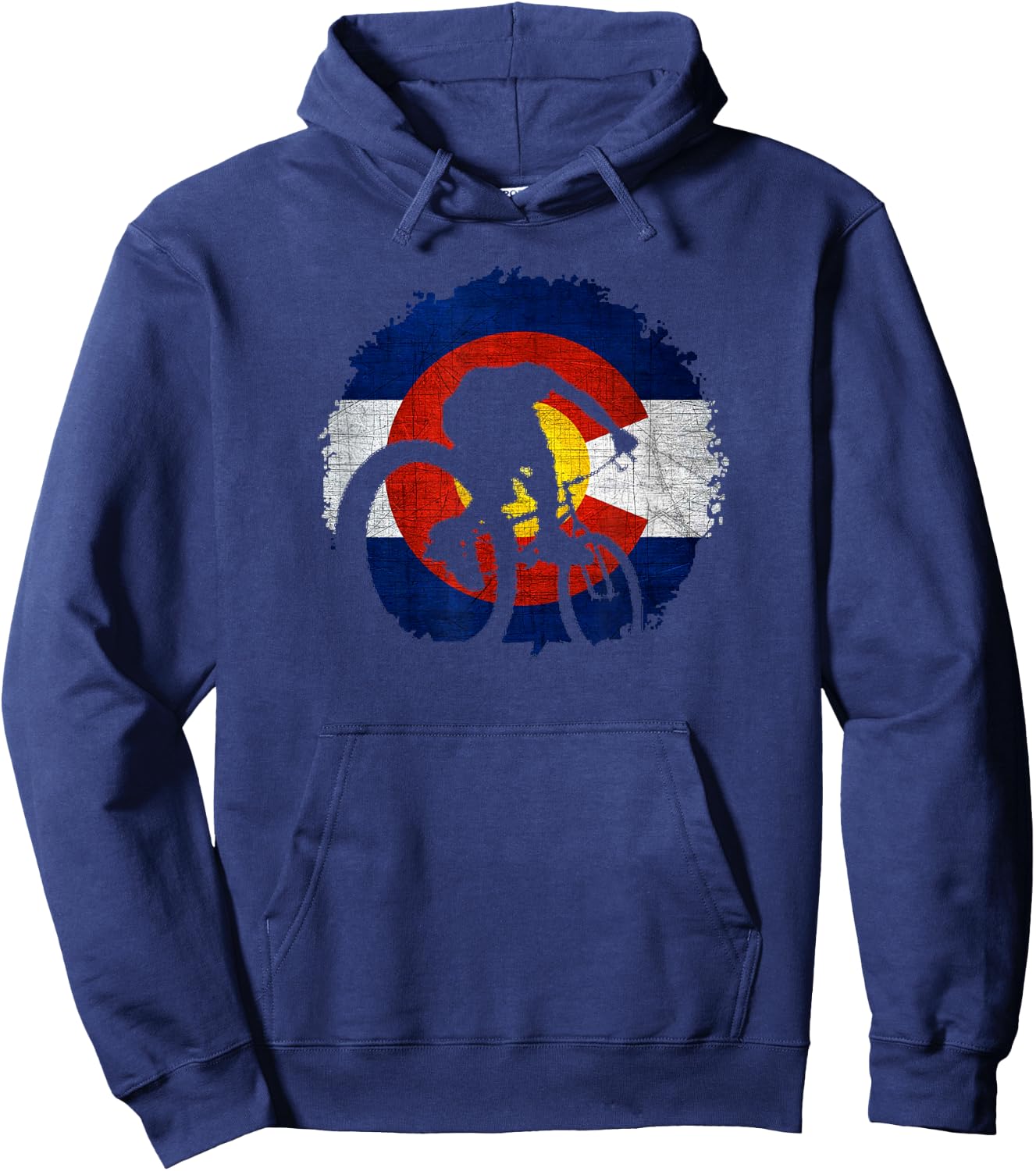 Colorado Mountain Biking, Cycling, Bicycle Hoodie - Hoodie | Navy