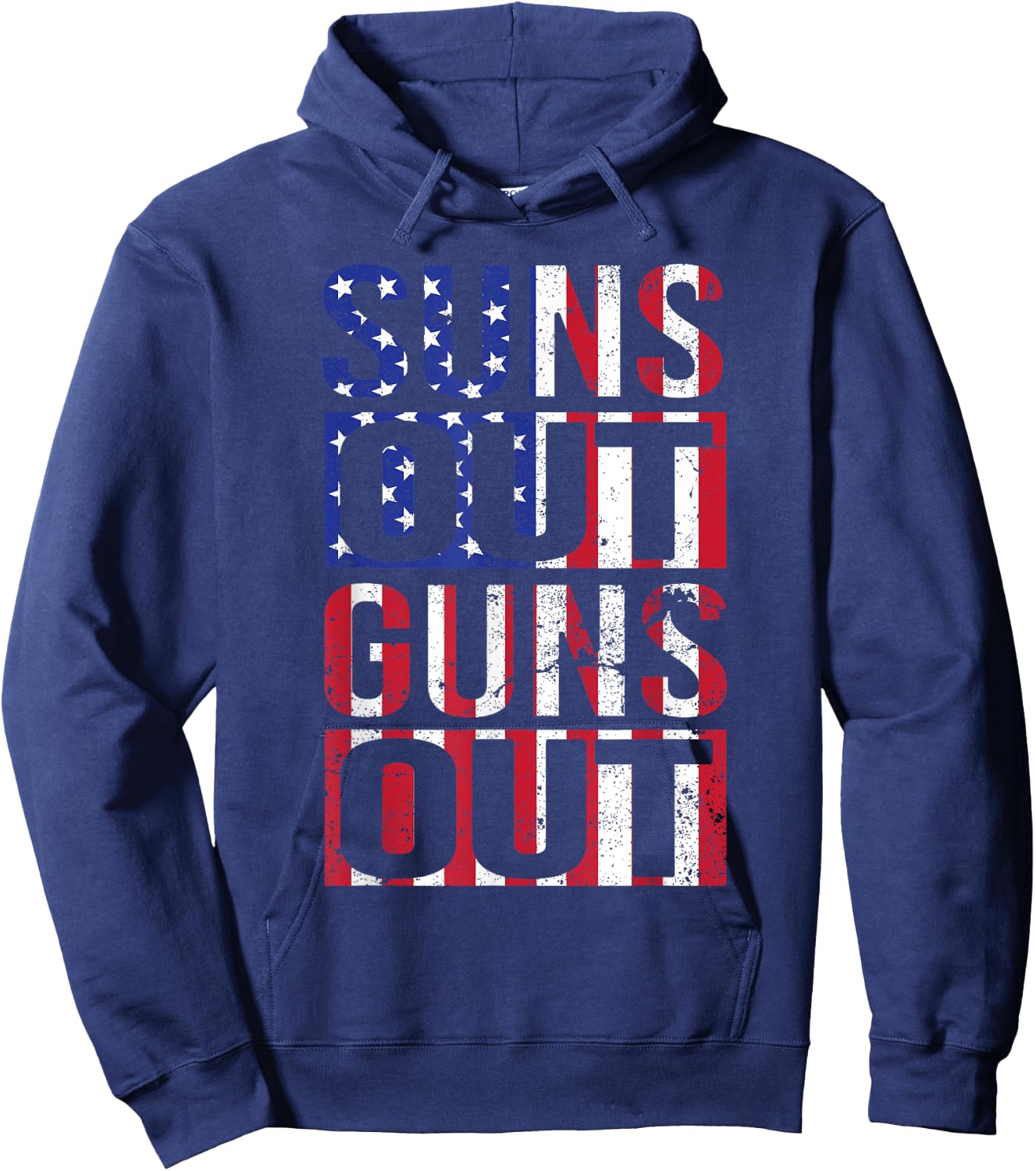 Suns Out Guns Out Funny Fourth Of July Muscles Hoodie - Hoodie | Navy