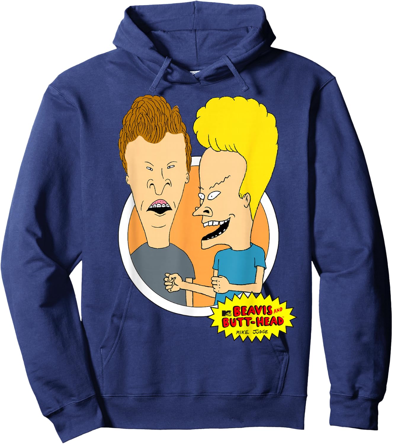 Beavis and Butt-Head Classic Circle Portrait Hoodie - Hoodie | Navy
