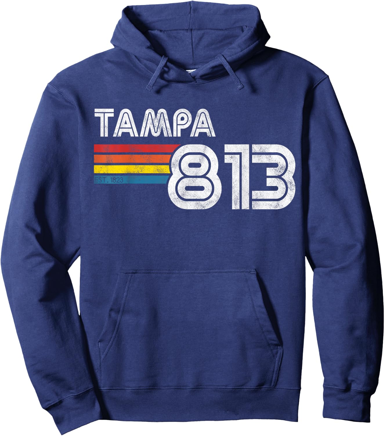 Vintage Tampa | Proud 813 State Of Florida Gift Hoodie - Hoodie | Navy