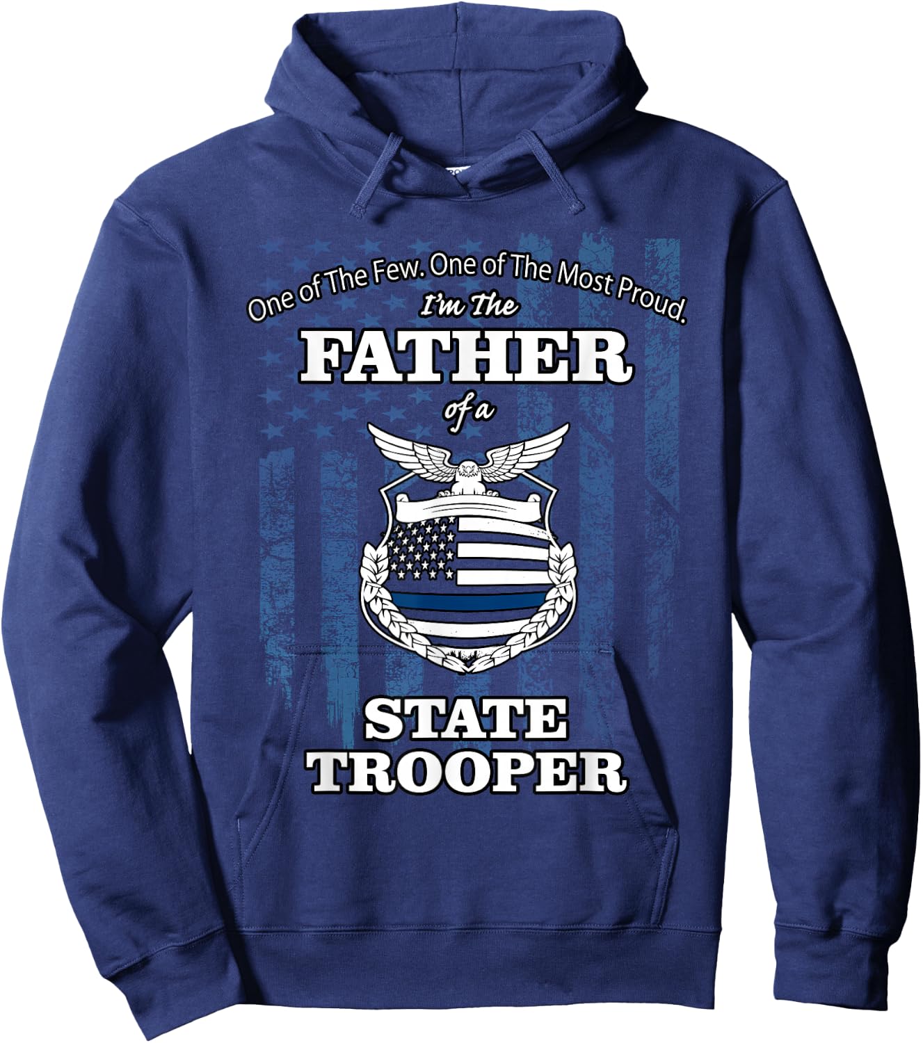 State police badge - proud state trooper dad Hoodie - Hoodie | Navy